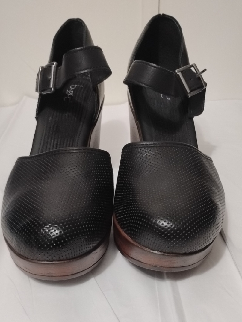 B. O. C. Classic Black Mary Jane Clog Heels - Women's